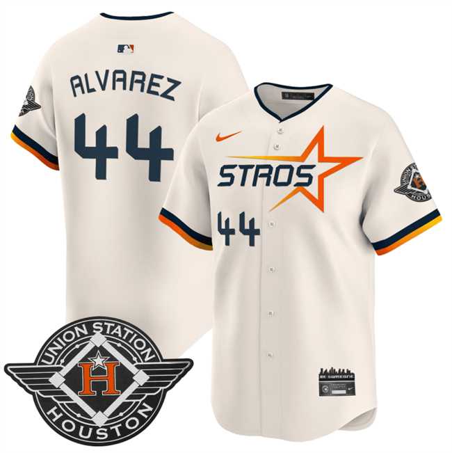 Mens Houston Astros #44 Yordan Alvarez Cream 2025 City Connect Limited Stitched Jersey Dzhi
